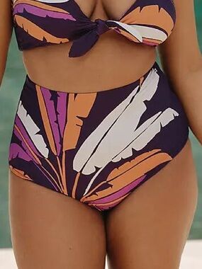 NEW Anthropologie CELANDINE
Cheeky High-waisted Bikini Bottoms In Purple size 1X